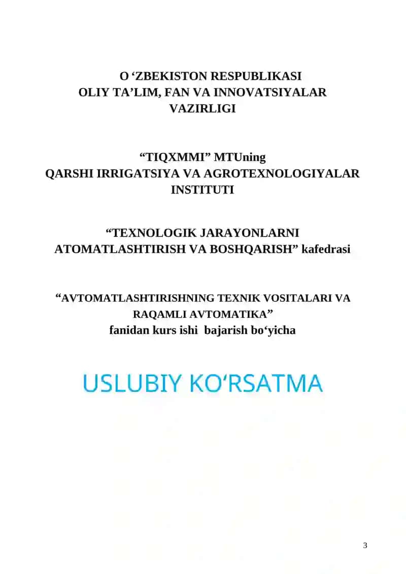 Uslubiy koʻrsatma 3