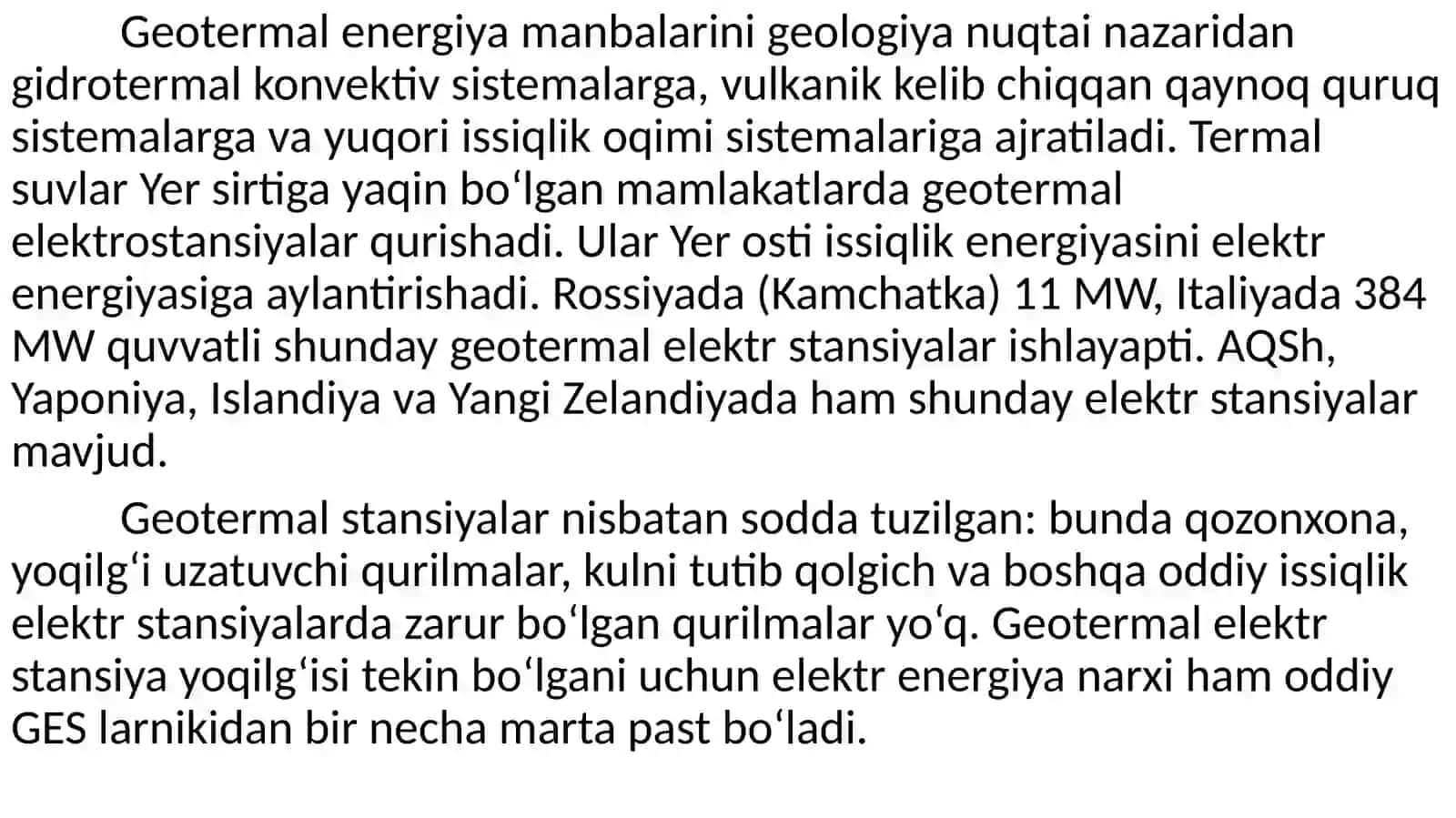 GEO – VA GIDROTERMAL ENERGETIKA 3