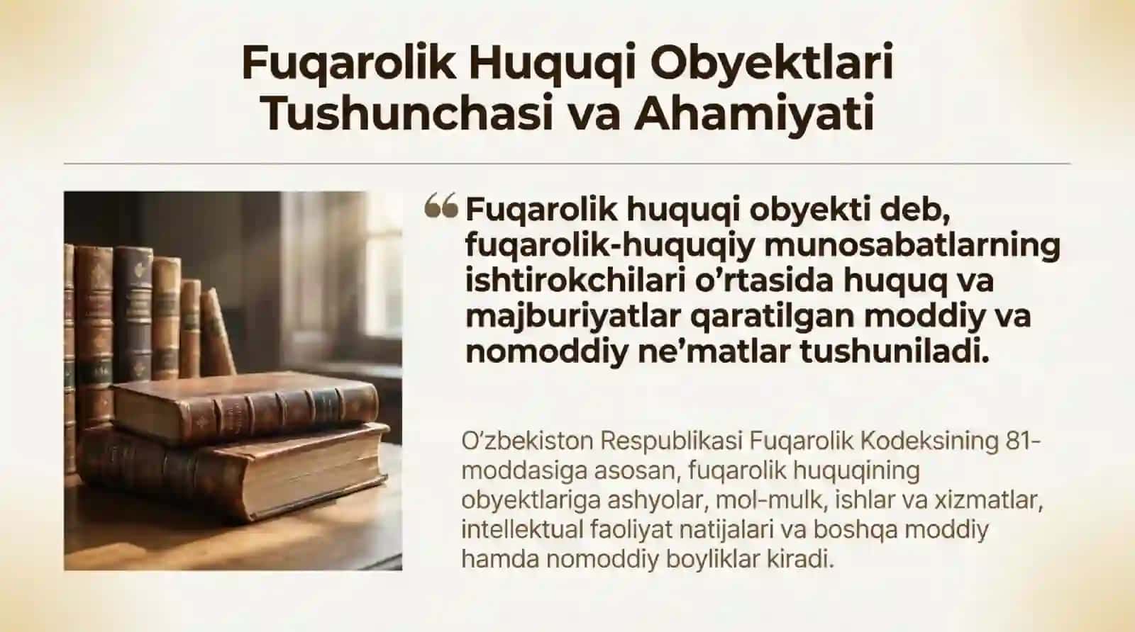 Fuqarolik huquqining obyektlari 3