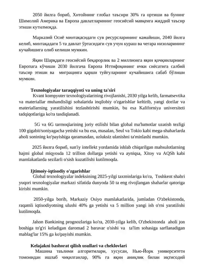 Futorologiya kelajak konturlari 3