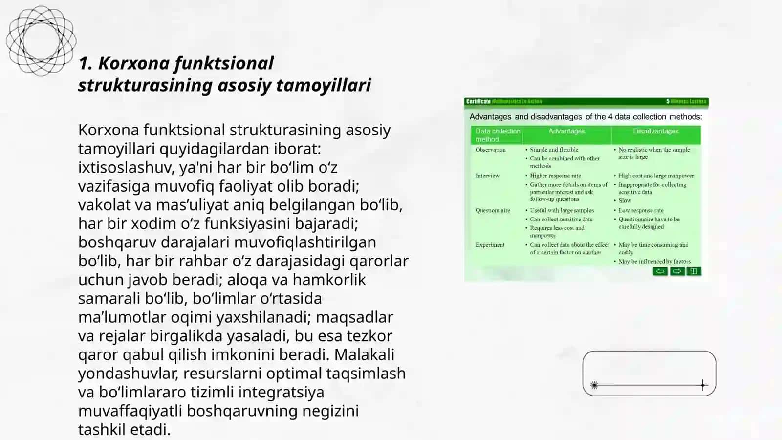 Korxona boshqaruvi funksional tuzilmalarining strategik afzalliklari va kamchiliklari 3