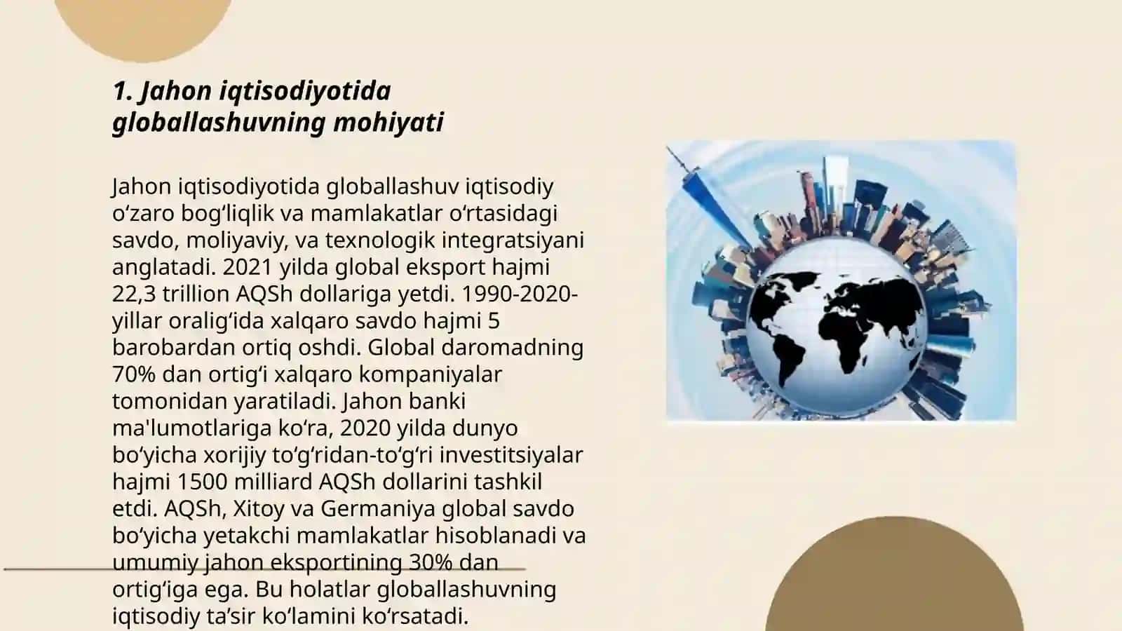 Jahon iqtisodiyotining globallashuvi 3