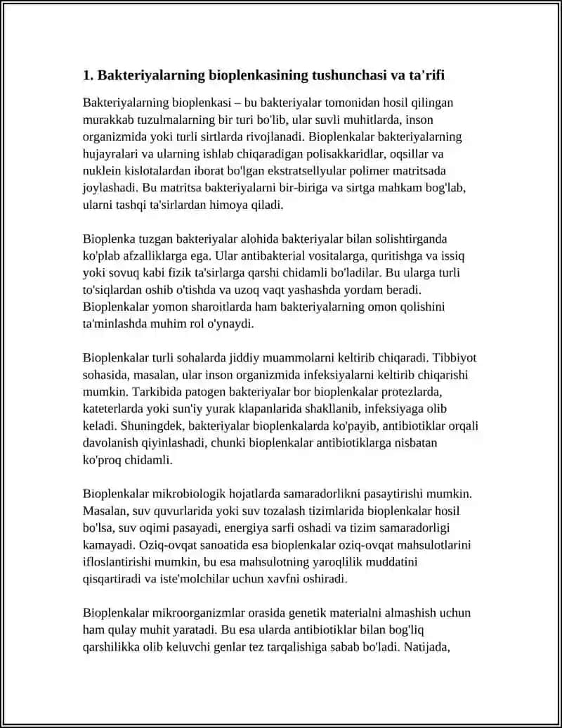 BAKTERIYALARNING BIOPLENKASI 3