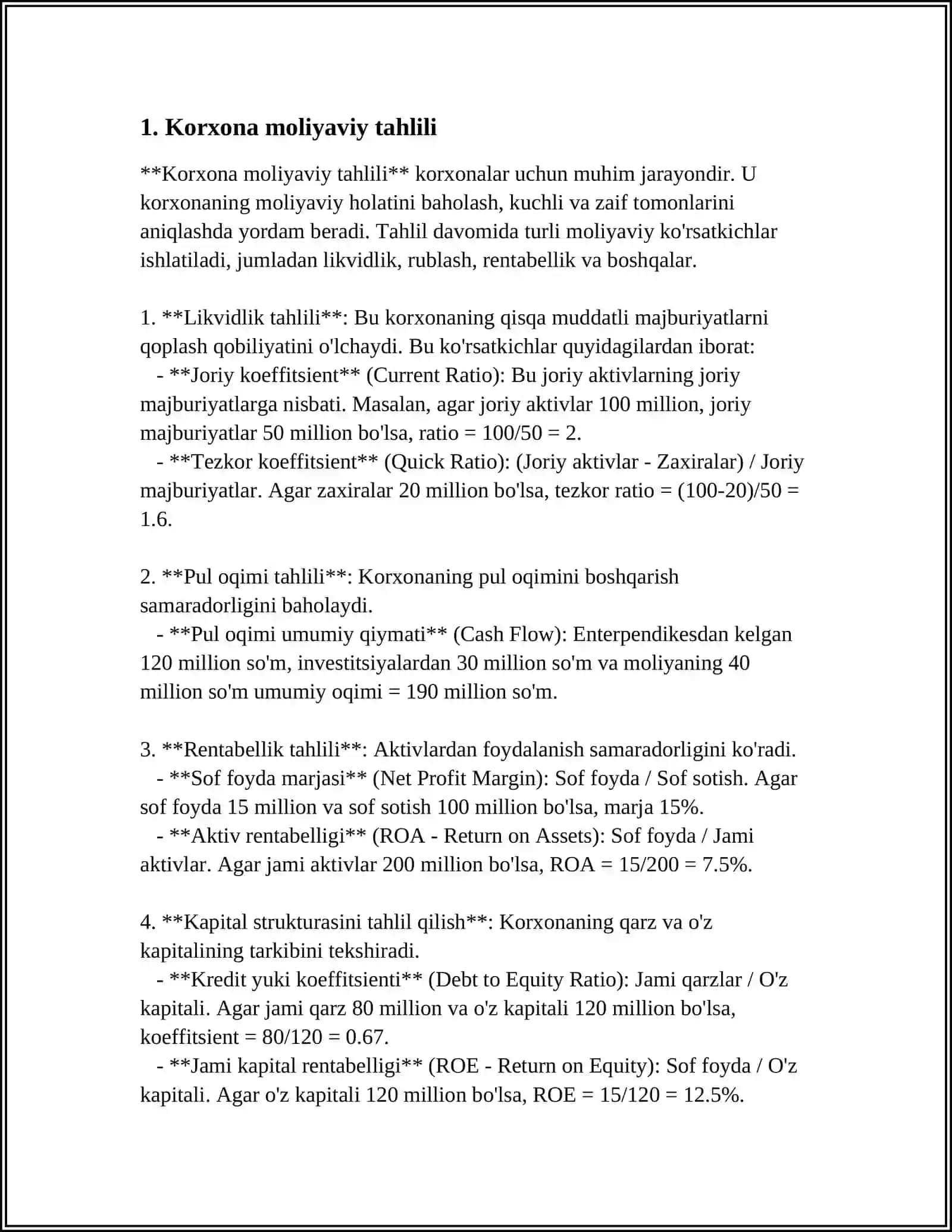 Korxona moliyaviy tahlili 3