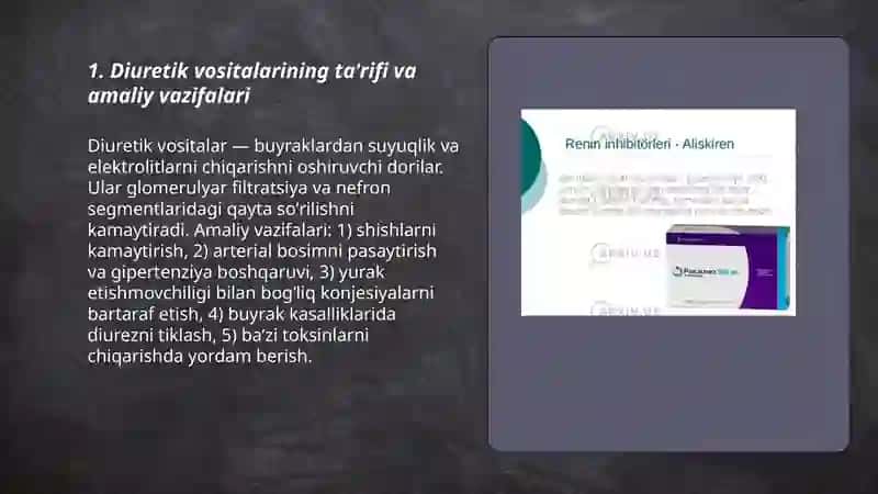 Diuretik vositalar haqida 3