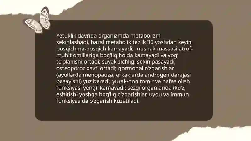 Yetuklik davri 3