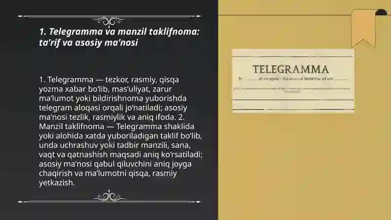Manzil taklifnoma telegramma 3