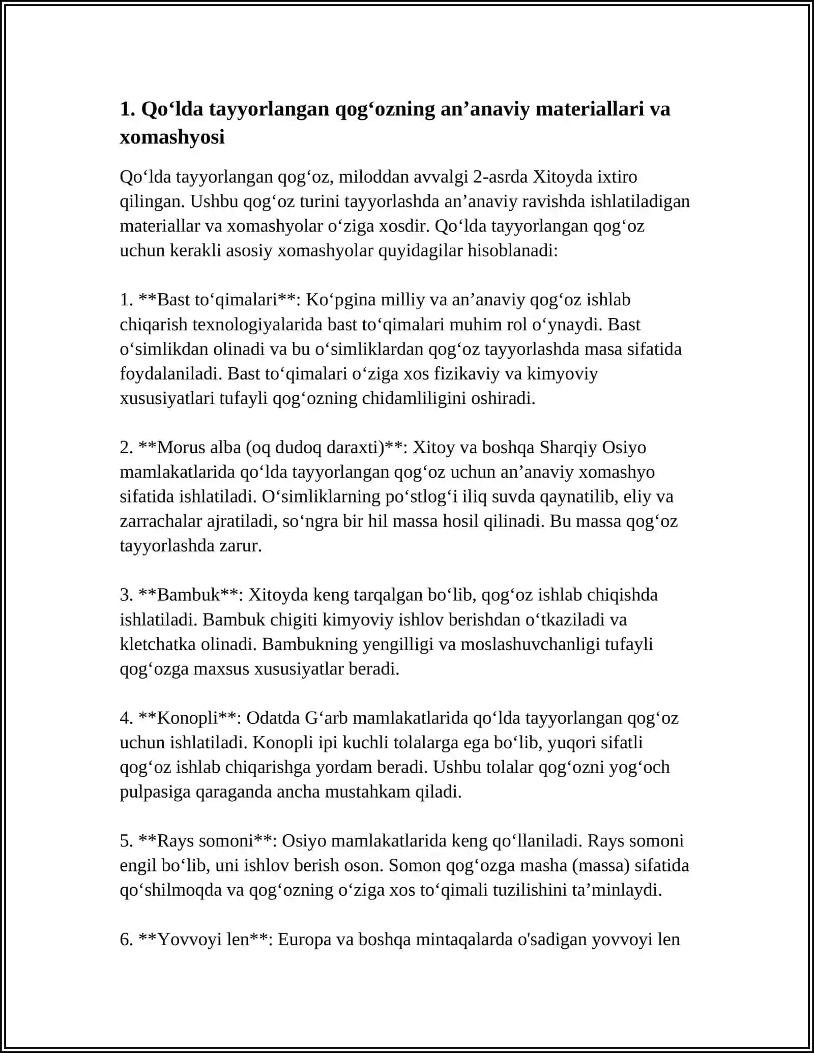 QOGʻOZ MATODA QOʻLDA TAYYORLANGAN QOGʻOZ 3