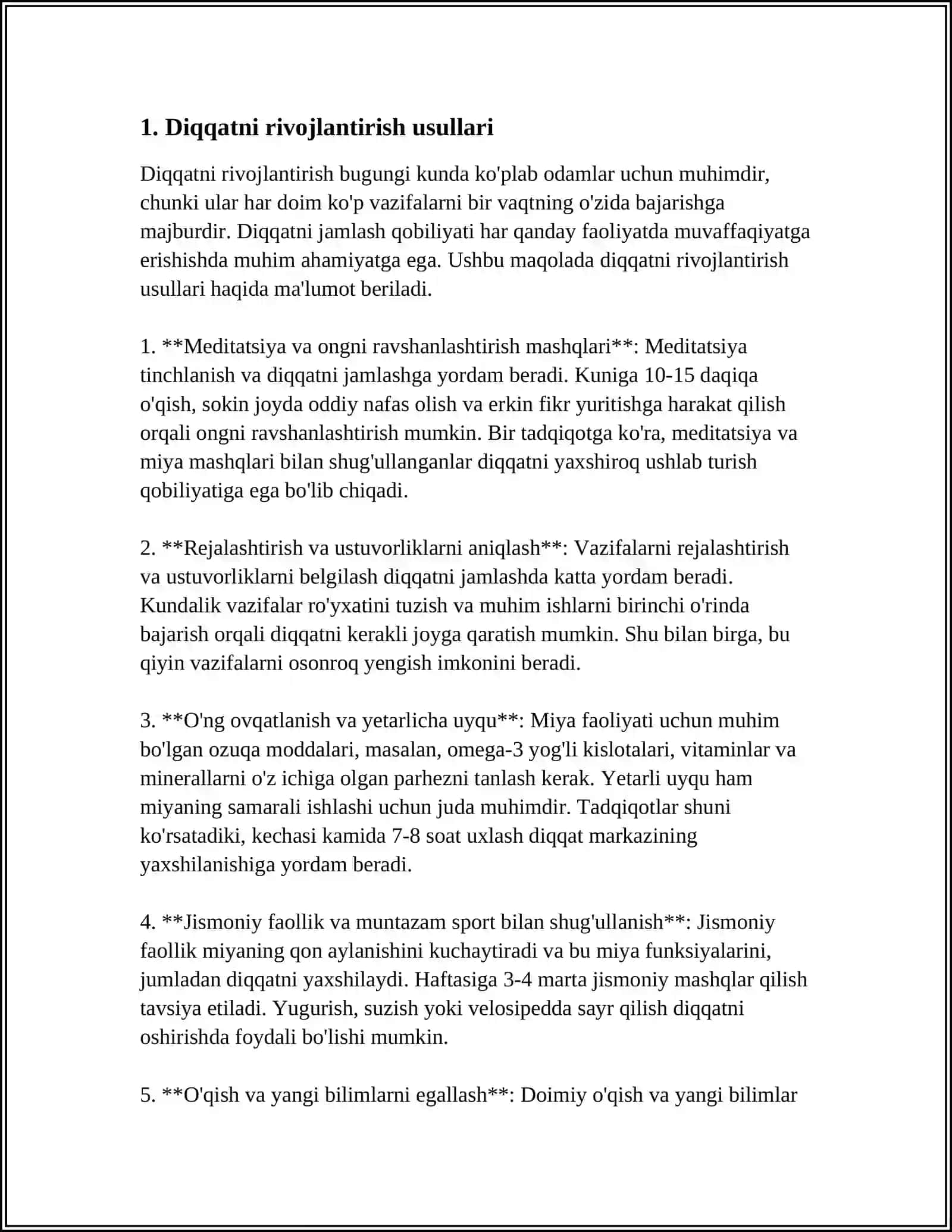 DIQQAT VA SEZGI 3