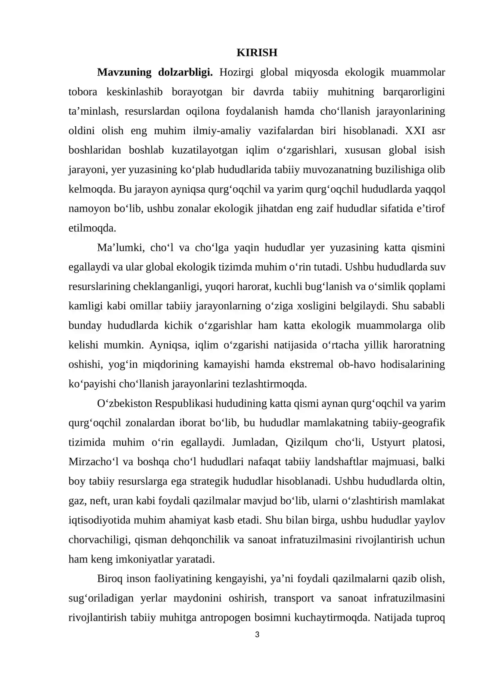 O‘ZBEKISTON CHO‘LLARINING UMUMIY TABIIY-GEOGRAFIK XUSUSIYATLARI 3