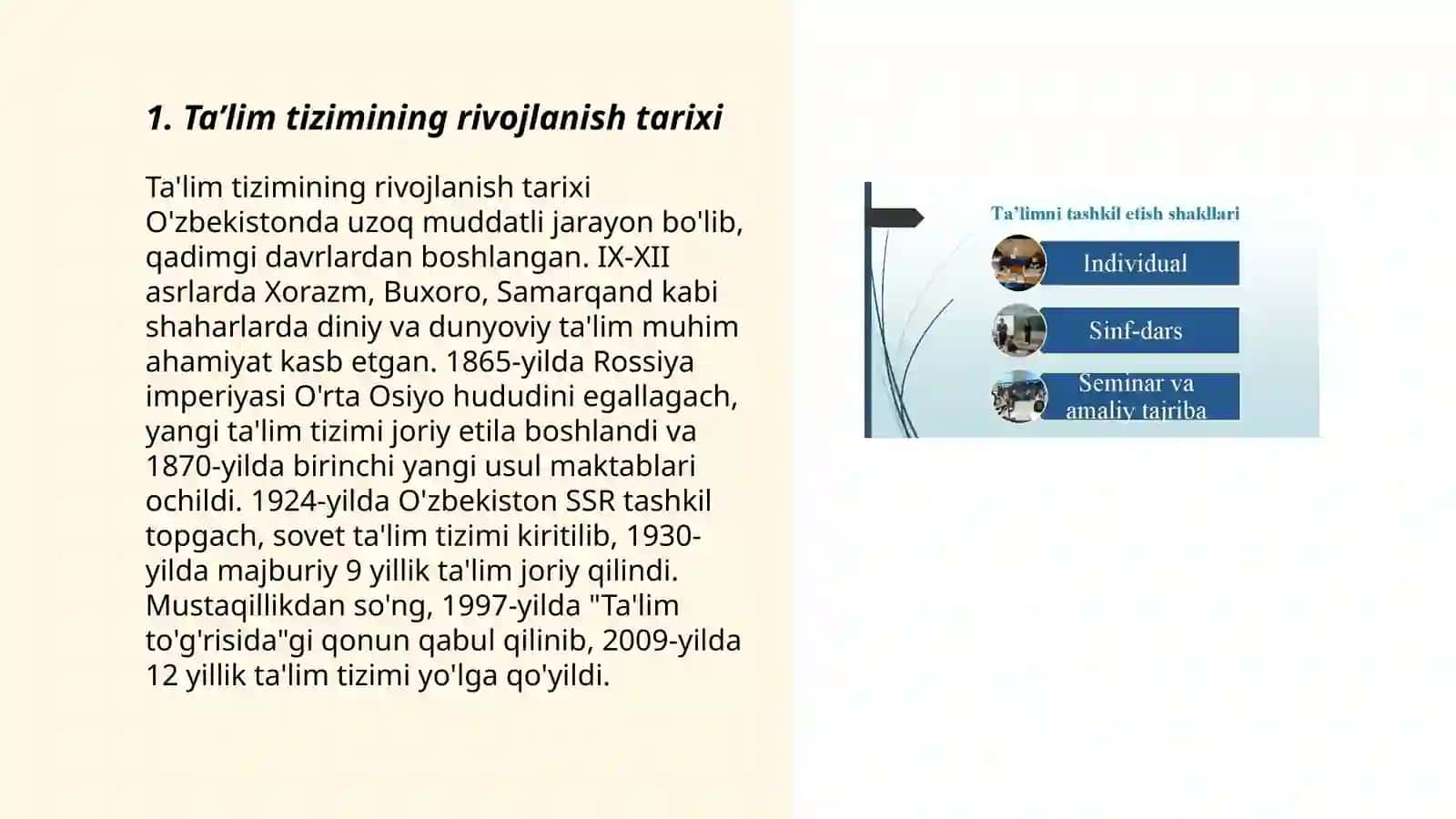Ta’lim turlari va ta’limni tashkil etish shakllari 3