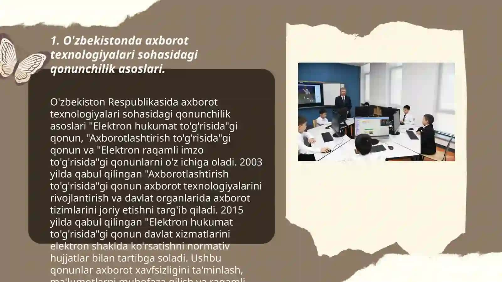 O'zbekistonda AT sohasidagi huqugiy-meyoriy hujjatlar va rivojlanish istiqbollari 3
