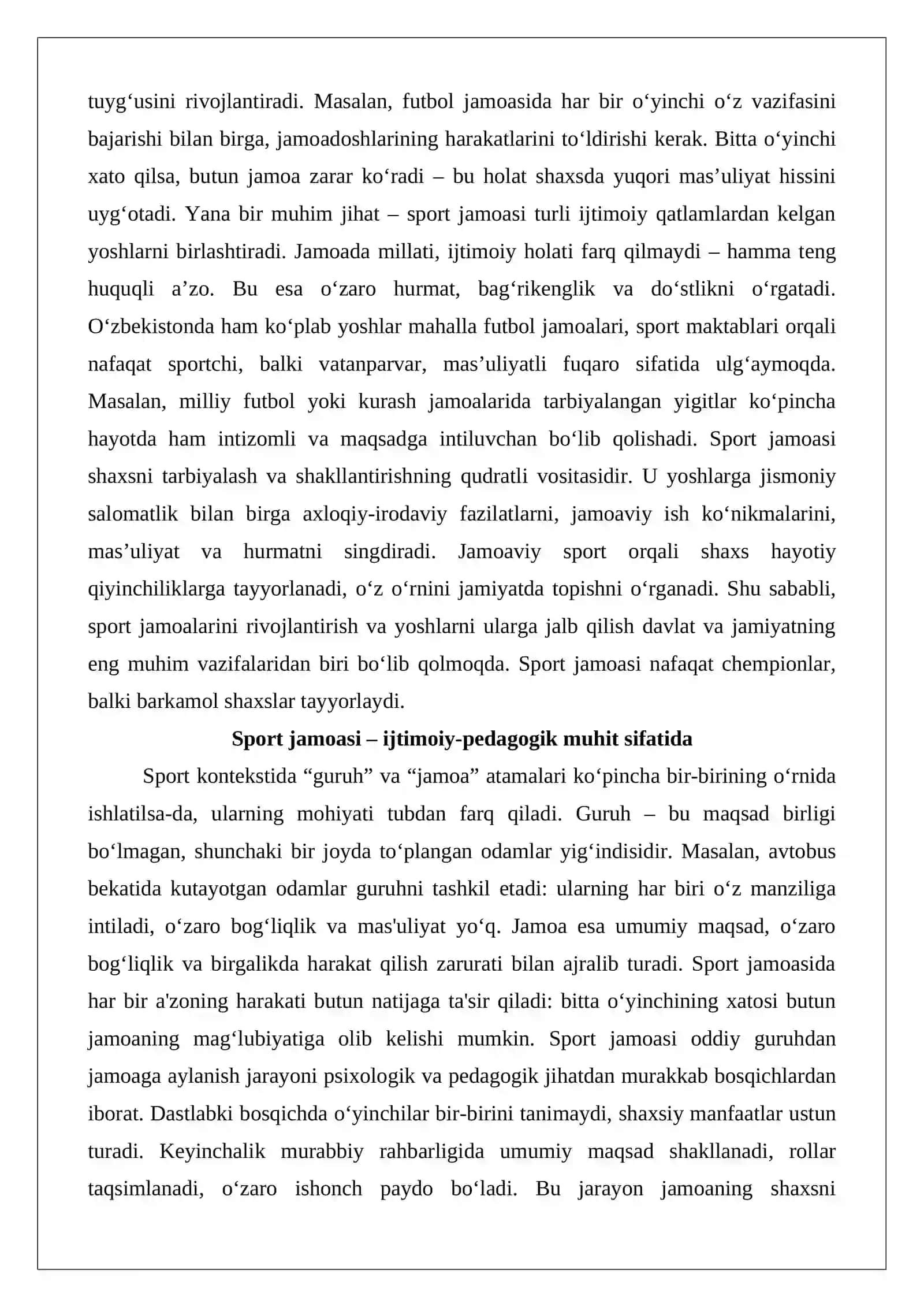 Sport jamoasi va shaxsning tarbiyalanishi 3