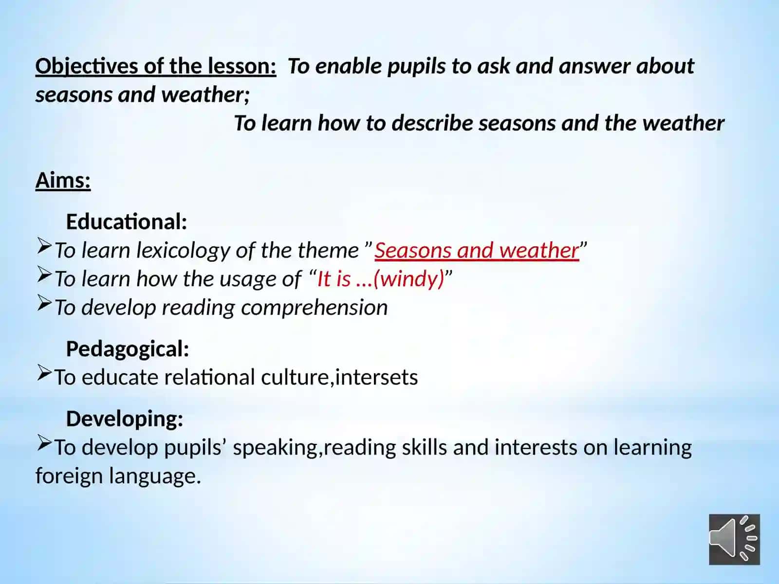 Presentation on theme "Season and weather" 3