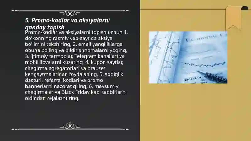 Promo-kodlar va aksiyalarni topish 3