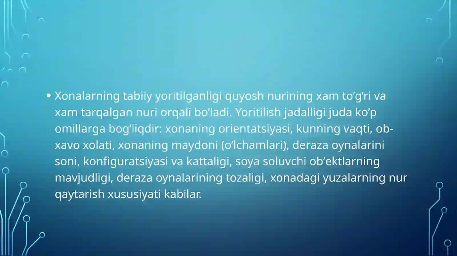 DPM XONALARINING TABIIY VA SUNIY YORITILGANLIK KURSATKICHI VA INSOLYATSIYASI 3