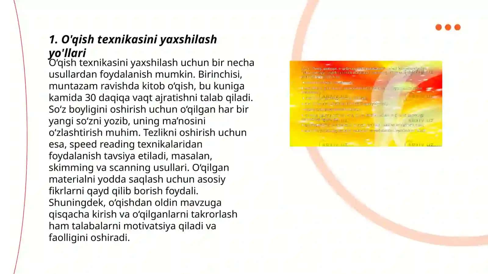O’qish texnikasi 3