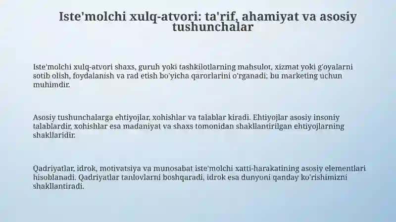 Iste'molchilar xulq-atvori 3