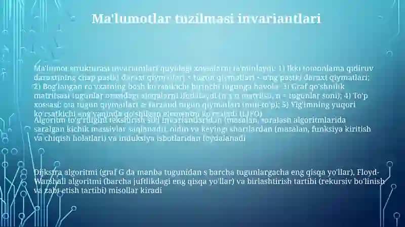 Algoritmni toʻgʻriligini tekshirishga misollar 3