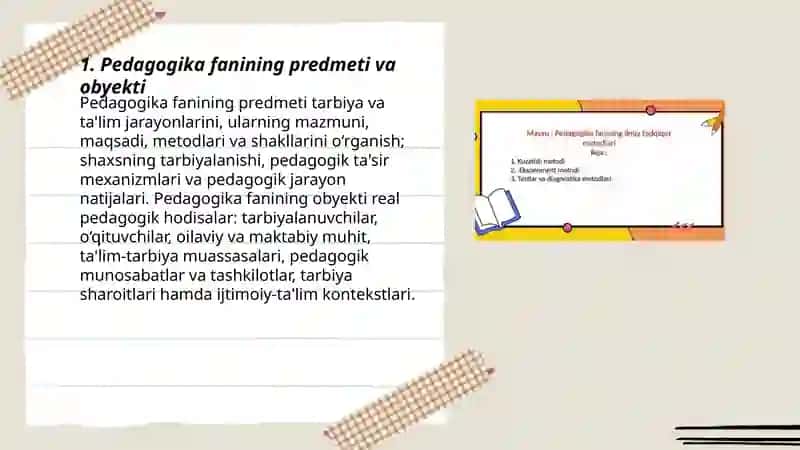 Pedagogika fanining predmeti va obyekti 3