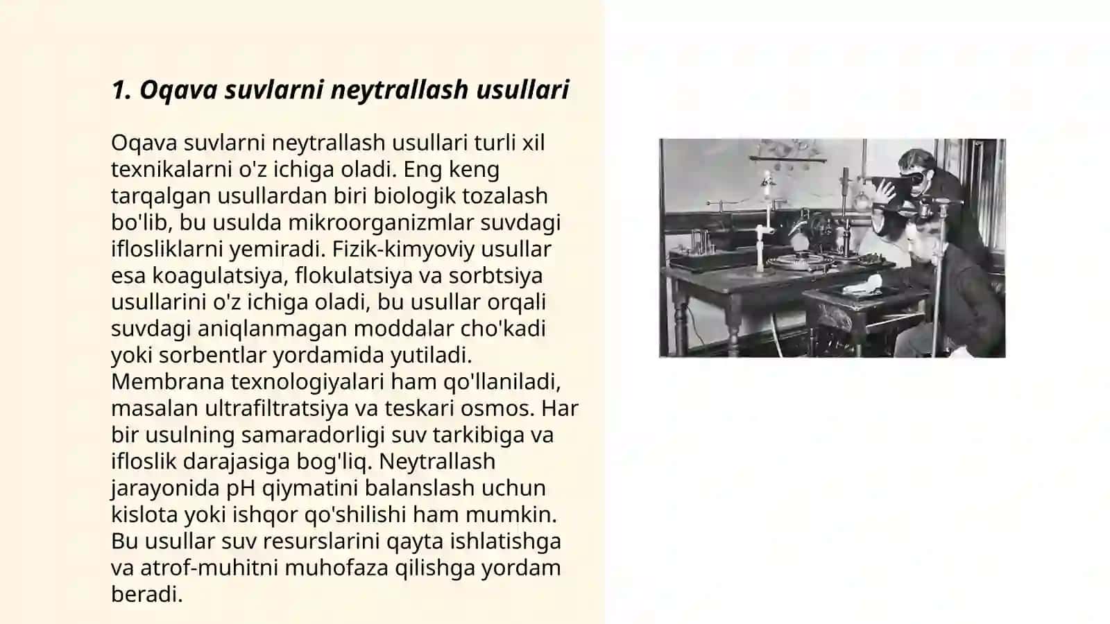 Oqava suvlarni neytrallash usuli bilan tozalash 3