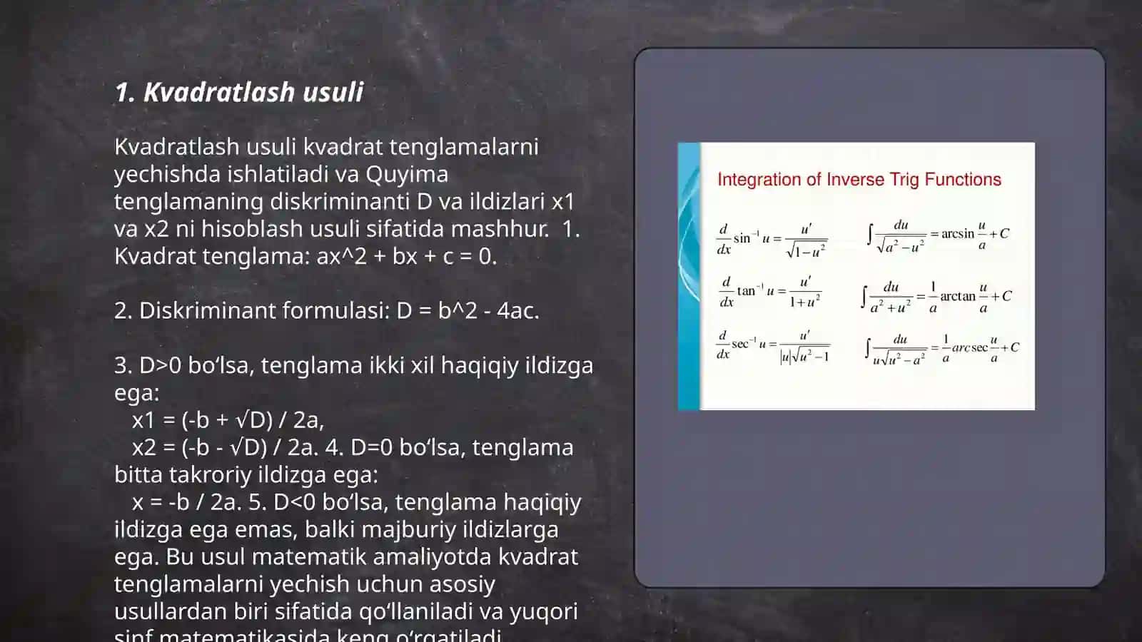 Aniq integralni taqribiy hisoblash 3