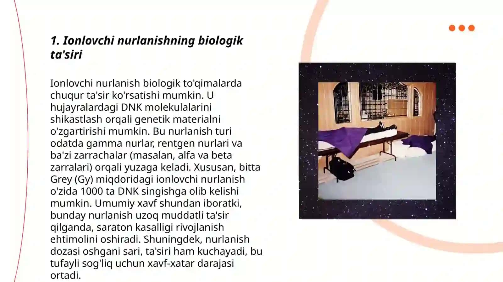 Ionlovchi nurlanishning biologik ta'siri 3