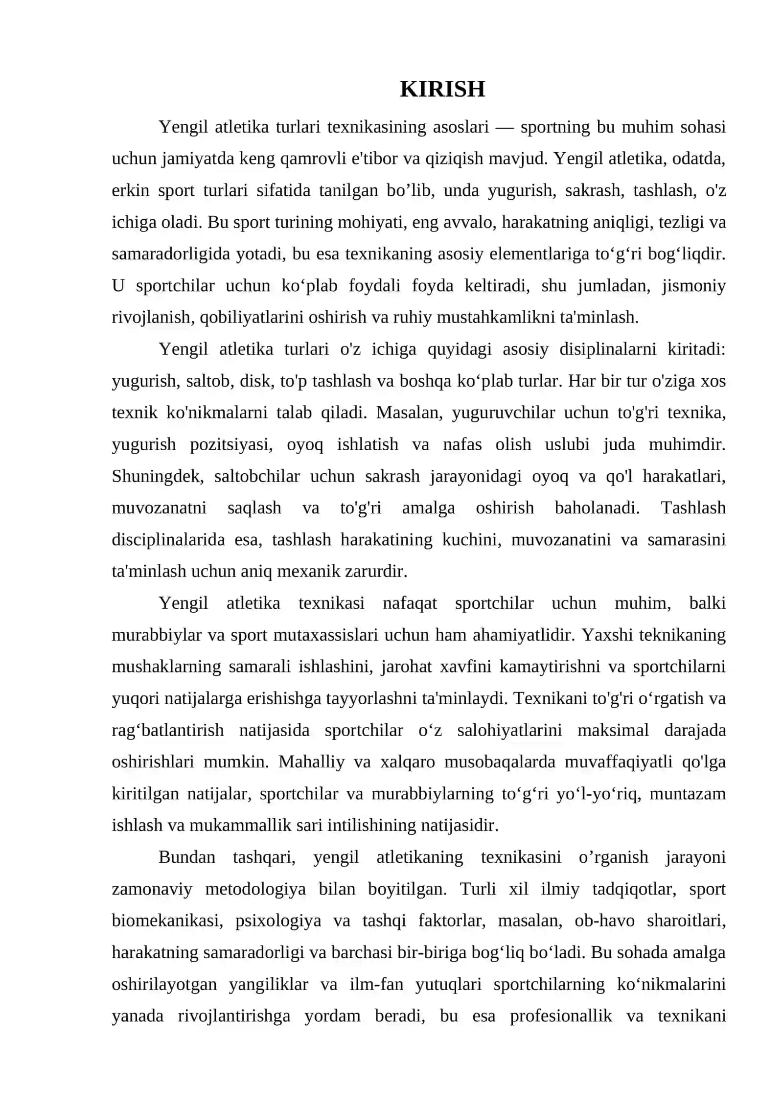 YENGIL ATLETIKA TURLARI TEXNIKASINING ASOSLARI 3