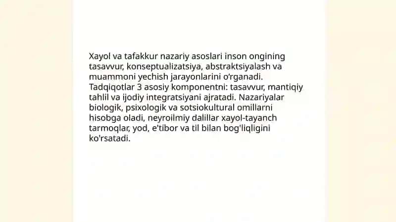 Xayol va tafakkur nazariy asoslari 3