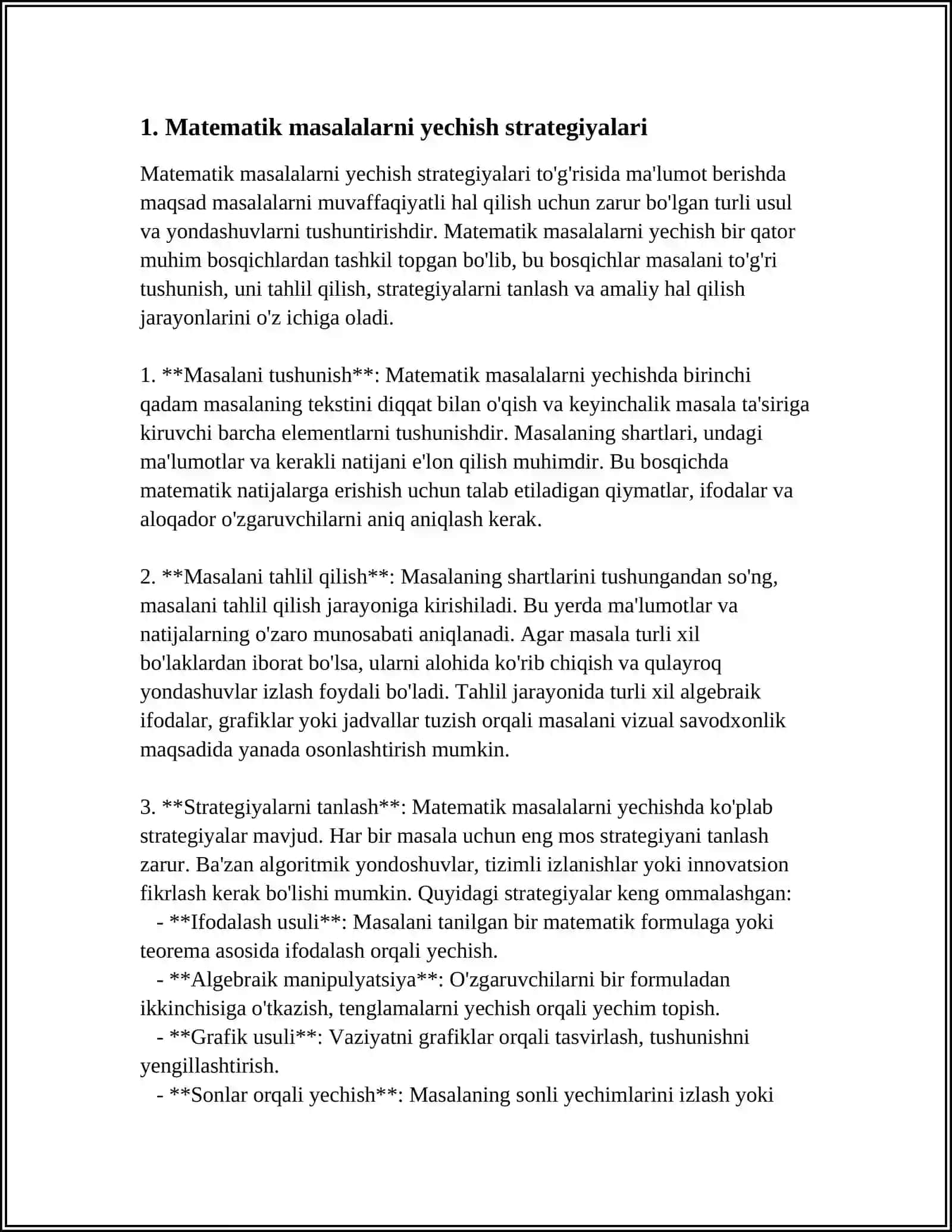 4 SINFDA MATEMATIKADAN OʻQUVCHILARNING BILISH FAOLLIGI 3
