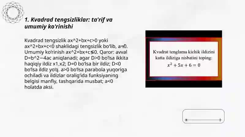Kvadrad tengsizliklar 3