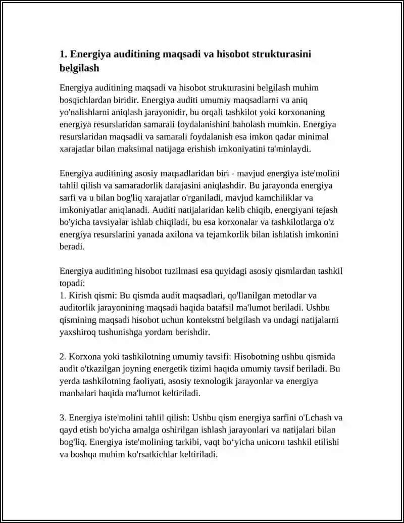 ENERGIYA AUDITDA HISOBOT TUZISH VA RASMIYLASHTIRISH 3