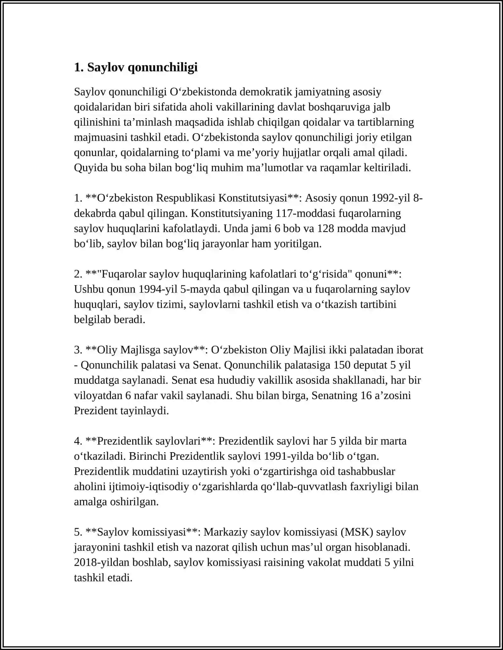 OʻZBEKISTON RESPUBLIKASIDA SAYLOV TIZIMI 3