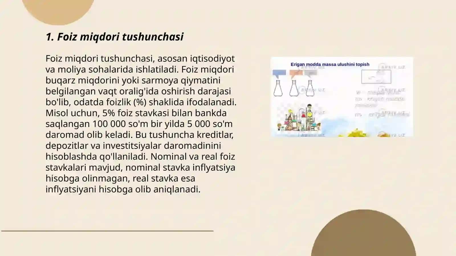 Foiz miqdori tushunchasi 3