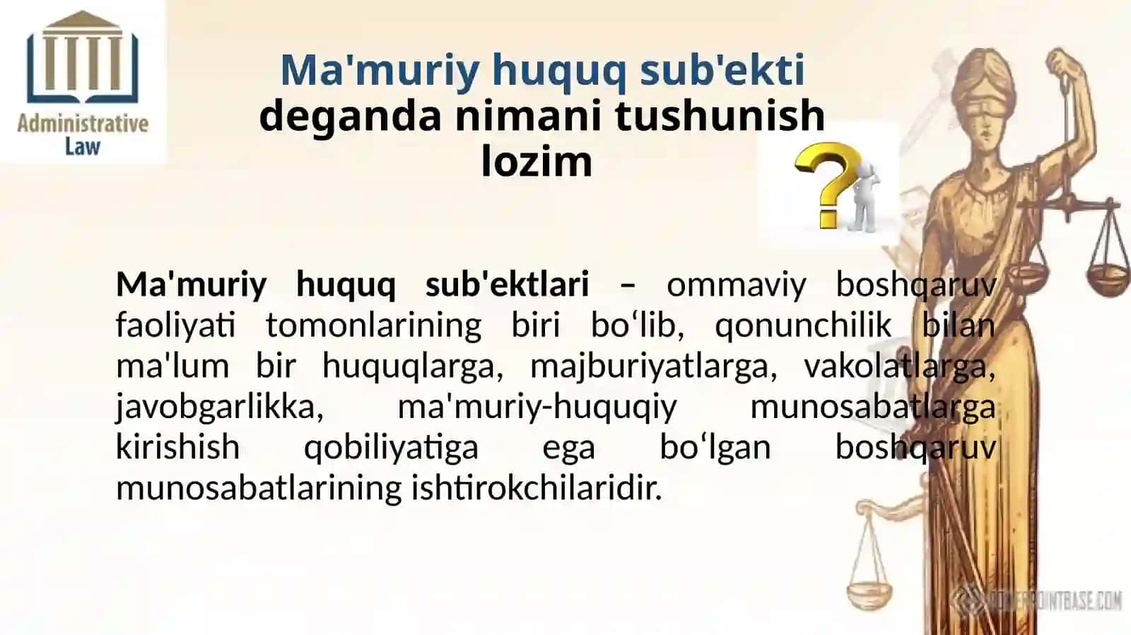 MA'MURIY HUQUQ SUB'EKTLARI 3