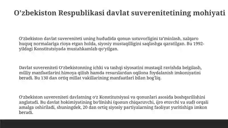O'zbekiston Respublikasi Davlat Suvereniteti 3