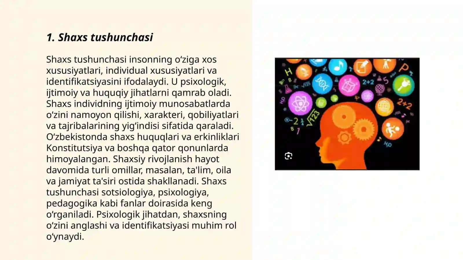Umumiy psixologiya fanidan Shaxs mavzusida slayd 3