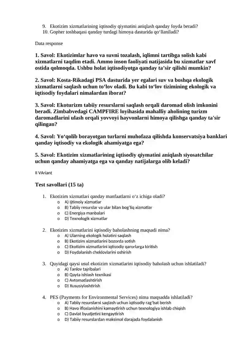 Ekotizim xizmatlari 3
