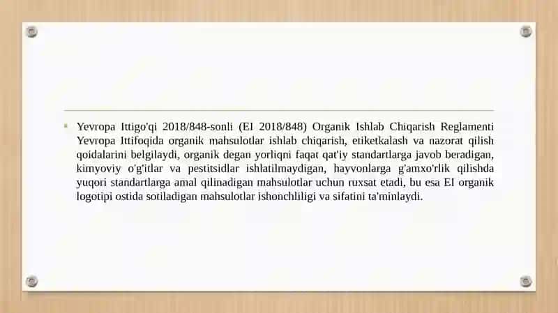 Yevropa Ittifoqining organik ishlab chiqarish reglamenti (EU 2018/848) 3