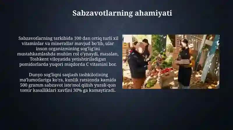 Sabzavotlarning ahamiyati 3