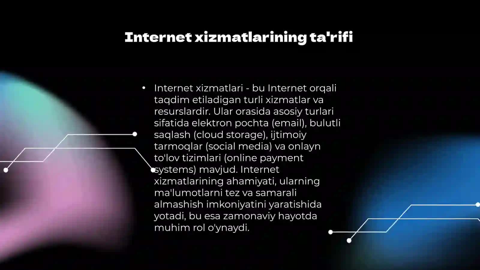 Internet xizmatlari va ular yordamida ma'lumotlarni almashish 3