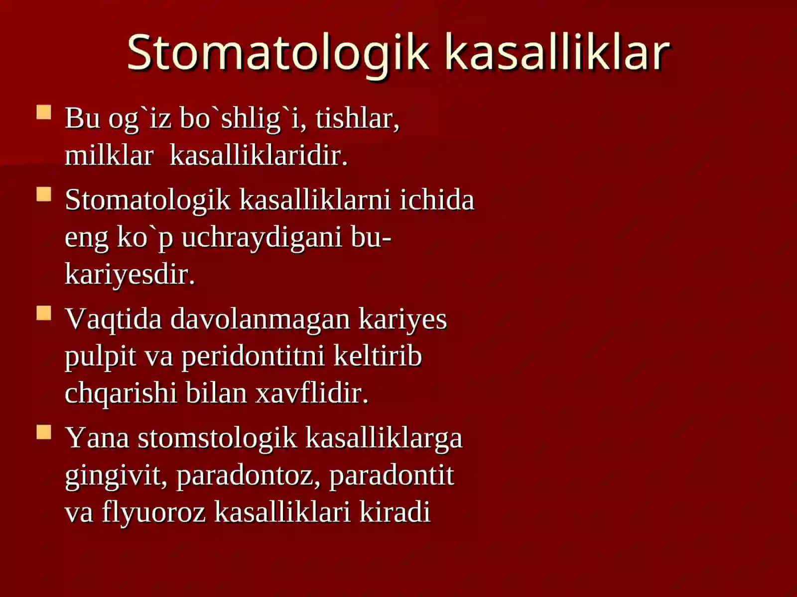 Stomatologik kasalliklar 3