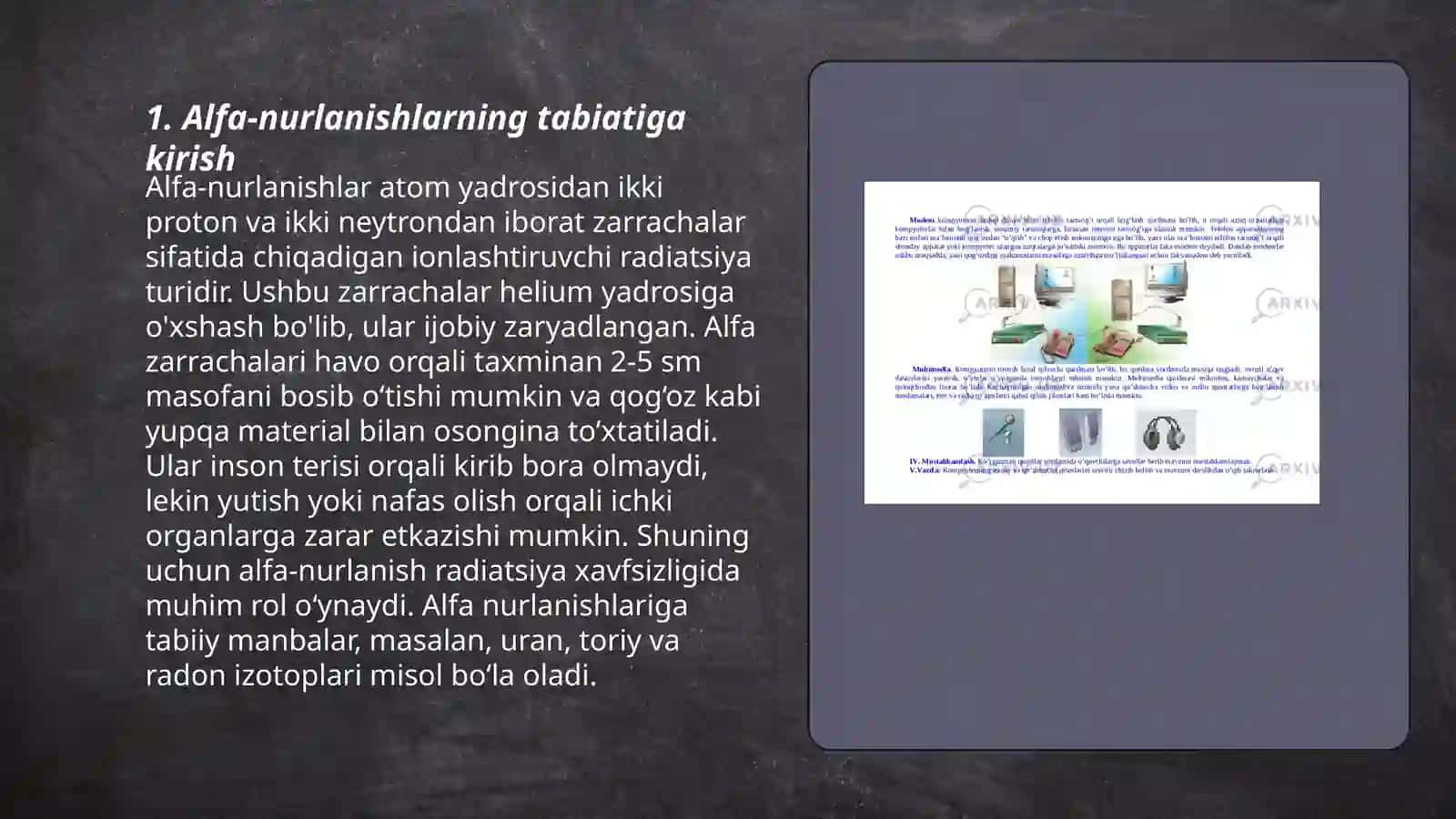 Alfa-nurlanishlarning modda orqali o‘tishi 3