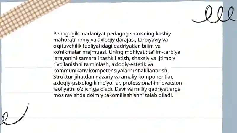 Pedagogik madaniyatning tuzilishi 3