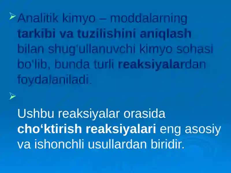 Cho‘ktirish reaksiyalari 3