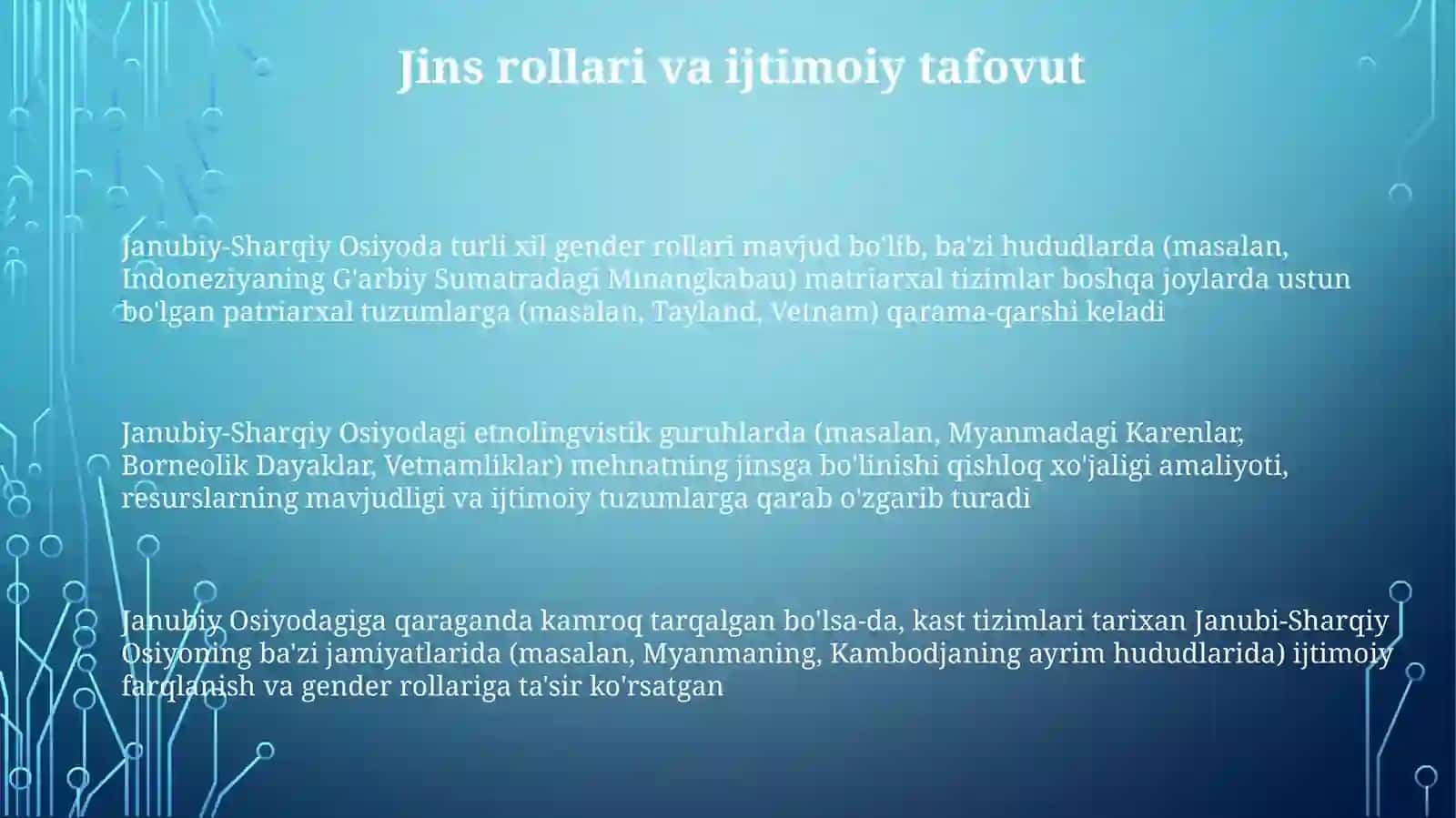 Janubiy sharqiy Osiyo halqlari Etnologiyasi 3
