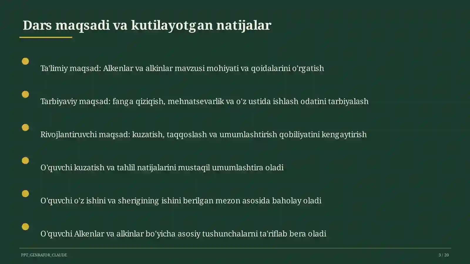 Alkenlar va alkinlar (10-sinf) 3