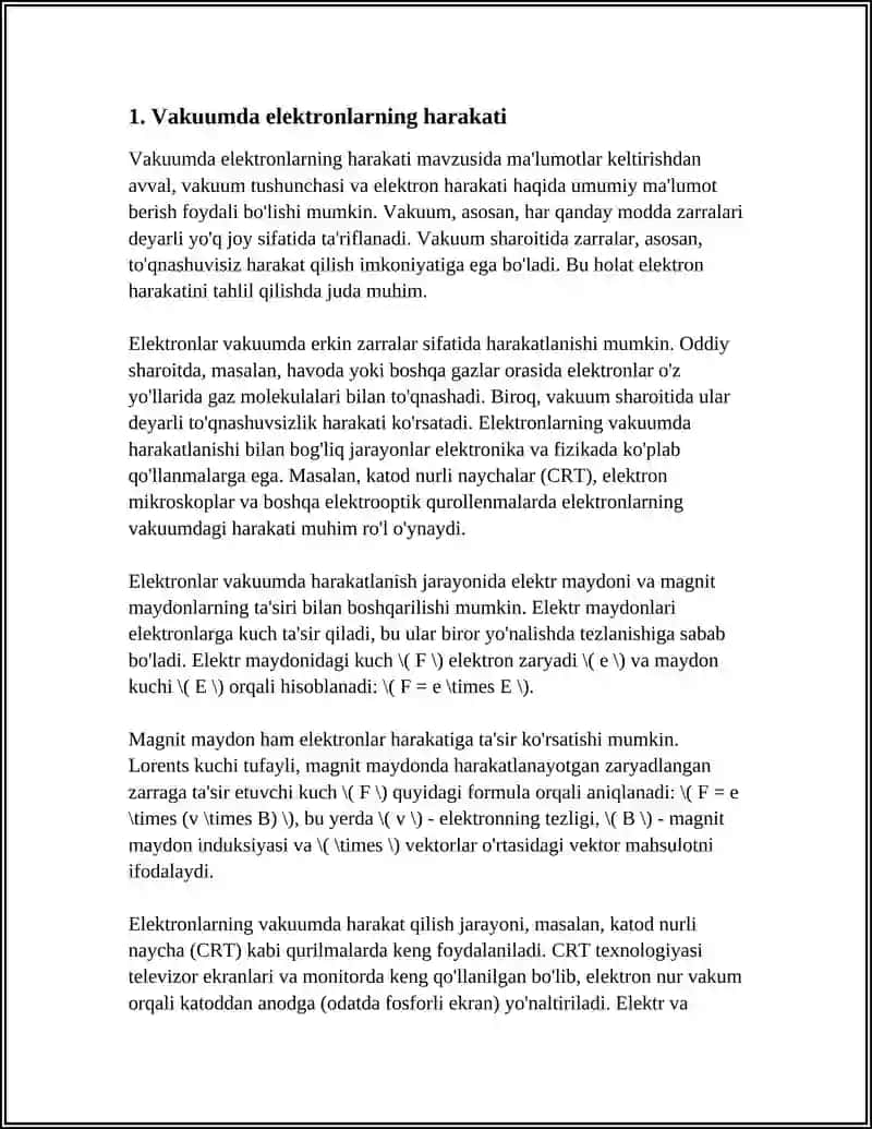 VAKUUMDA ELEKTR TOKI 3