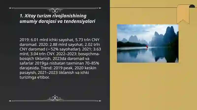 Xitoy davlatini turizm rivojlanishi 3