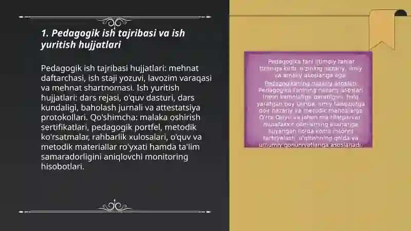 Pedagogik faoliyat bilan bog'liq ma'lumot 3
